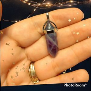 Rin's Unique Boutique - Blue & Purple Gemstone Pendant - Necklaces